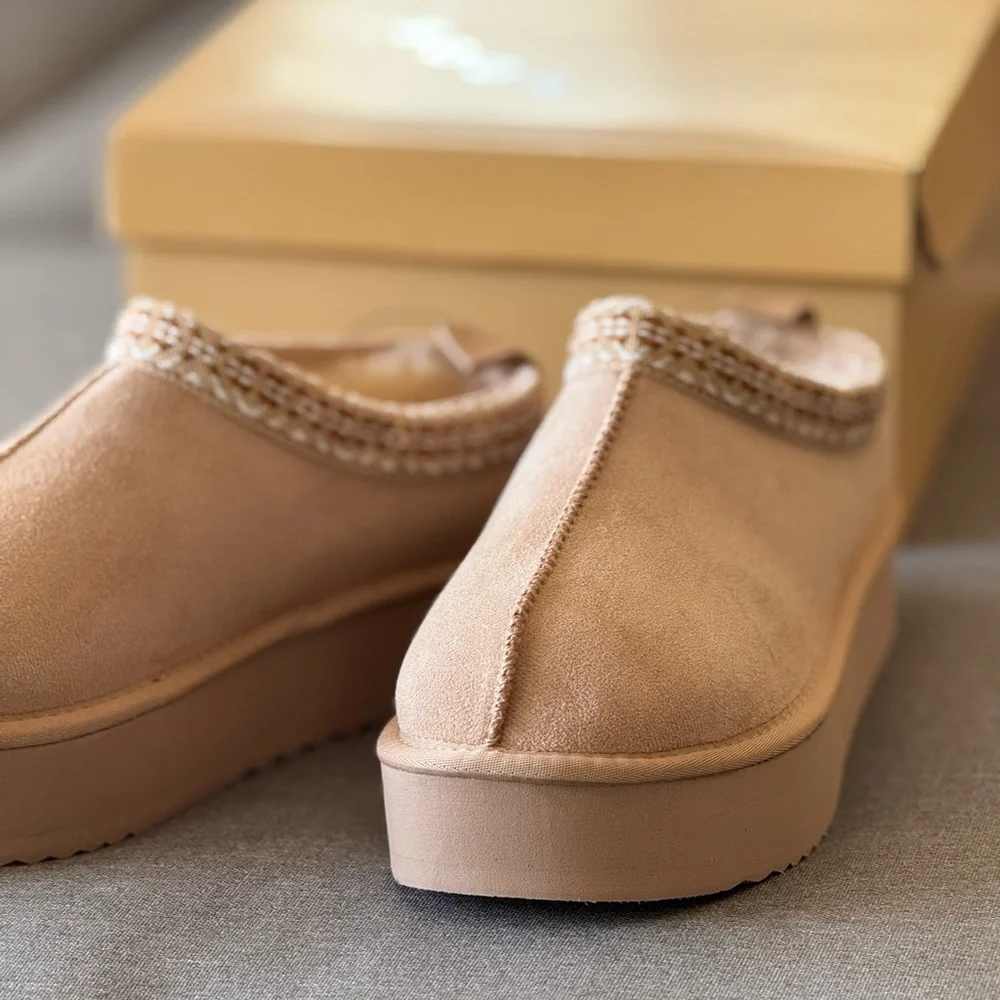 Soda Tan Mules Comfortable Leather-Like Clogs